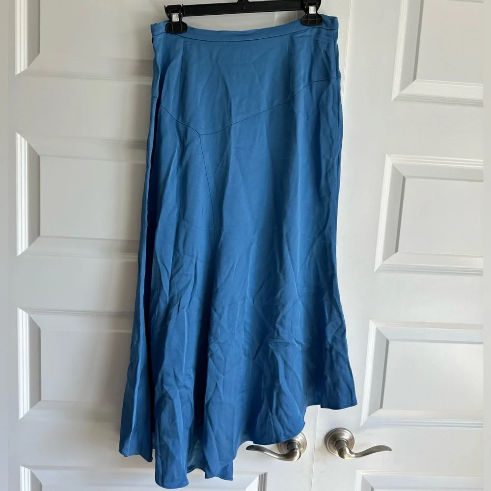 Veronica Beard Autumn Asymmetrical Hem Skirt in French Blue‎ NWT 8